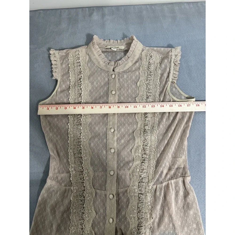 Vintage Free People Y2K Sheer Lace Sz L  Boho Victorian Festival Prairie Cottage - Picture 3 of 10